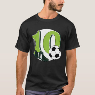 10th Birthday Soccer Big Number 10 Year Old Boy Gi T-Shirt