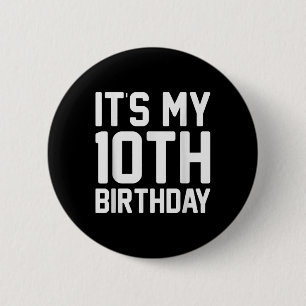 10th Birthday Soccer Player Boy Party Celebration Button
