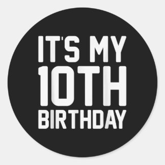 10th Birthday Soccer Player Boy Party Celebration Classic Round Sticker