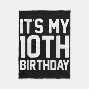 10th Birthday Soccer Player Boy Party Celebration Fleece Blanket