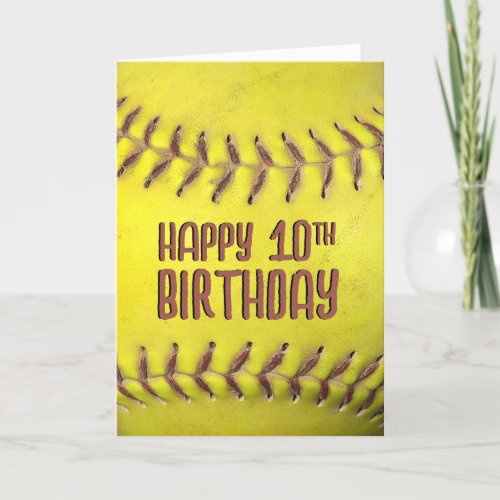 10th Birthday Softball Card