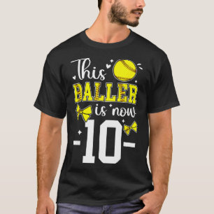 10th Birthday Softll Girl Ten Year Old Softll Play T-Shirt