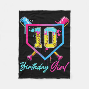10th Birthday Softll Ice Cream Drip 10 Year Old Bd Fleece Blanket