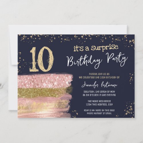 10th Birthday Surprise Invitation