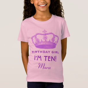 10th Birthday Tee Crown Design Custom Name Gift 2
