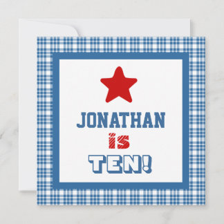 10th Birthday Ten Year Old Square Frame Invitation