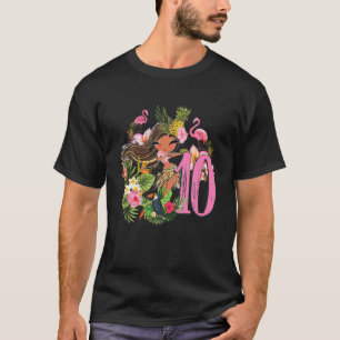 10Th Birthday Tiki Party Summer Hula Hawaiian Luau T-Shirt