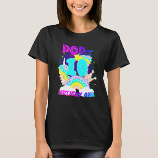 10th Birthday Unicorn Fidget Pop It Birthday Girl T-Shirt