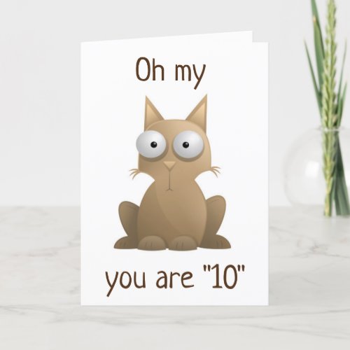 10th BIRTHDAY WISHES from SILLY KITTY Card