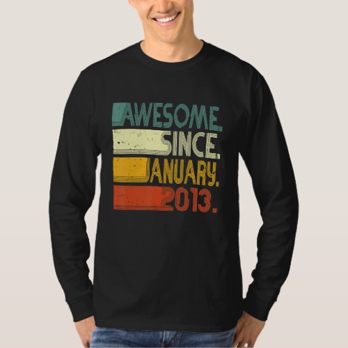 10th Bithday Mens Awesome January 2013 10 Years Ol T_Shirt