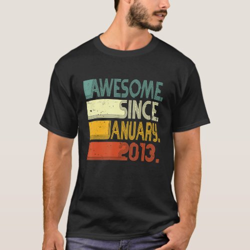 10th Bithday Mens Awesome January 2013 10 Years Ol T_Shirt