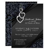 10th Black Onyx Anniversary Design Invitation