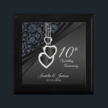10th Black Onyx Wedding Anniversary Design 2 Gift Box<br><div class="desc">10th Wedding Anniversary Design Gift Box. ⭐This Product is 100% Customizable. *****Click on CUSTOMIZE BUTTON to add, delete, move, resize, changed around, rotate, etc... any of the graphics or text or use the fill in boxes. ⭐99% of my designs in my store are done in layers. This makes it easy...</div>