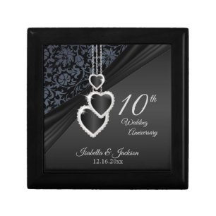 10th Black Onyx Wedding Anniversary Design 2 Gift Box