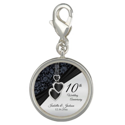 10th Black Onyx Wedding Anniversary Design Charm