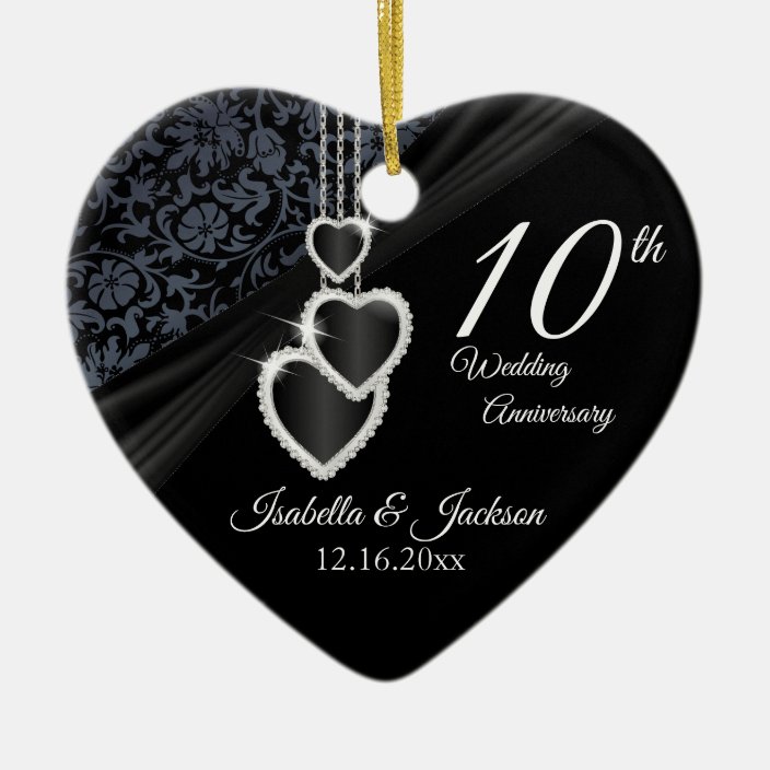 10th wedding anniversary ornament