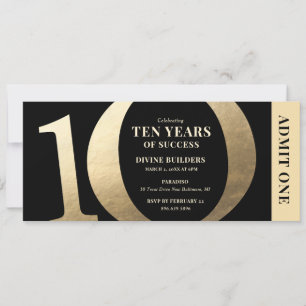 10th Business Anniversary Gala Ticket Invitation