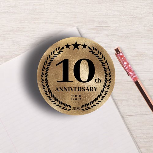 10th Business Anniversary Gold Paperweight