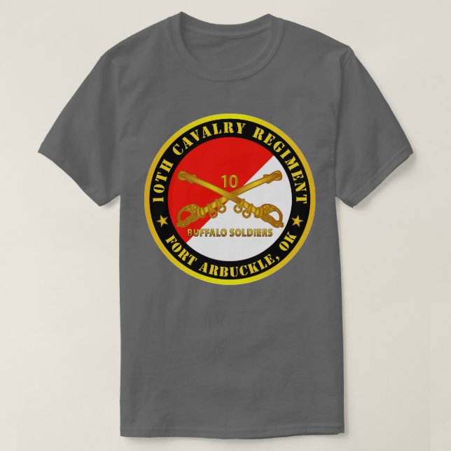 10th Cavalry Regiment Fort Arbuckle OK Buffalo Sol T-Shirt (Design Front)