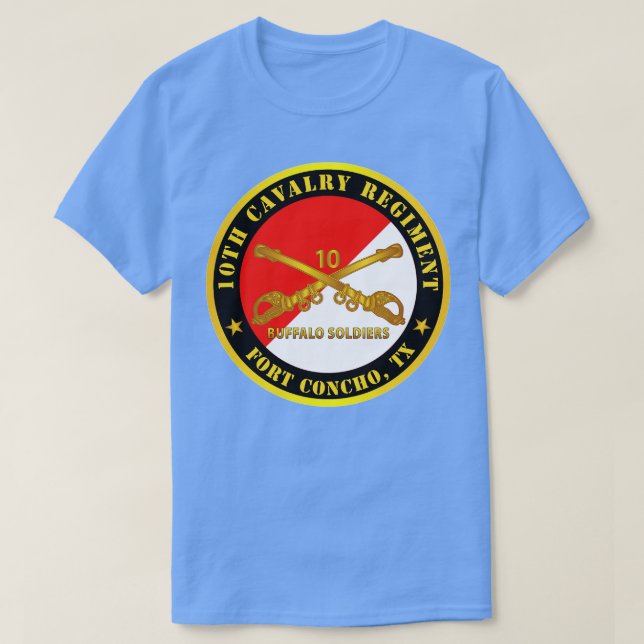 10th Cavalry Regiment Fort Concho TX Buffalo Soldi T-Shirt (Design Front)
