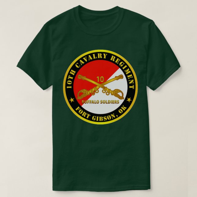 10th Cavalry Regiment Fort Gibson OK Buffalo Soldi T-Shirt (Design Front)