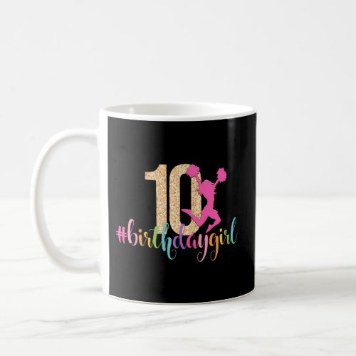 10Th Cheerleader Rainbow Cheerleading Coffee Mug
