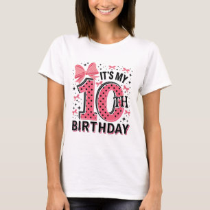 10th Coquette Birthday Girl 10 Years Old Girl Coqu T-Shirt