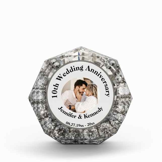 10th Diamond Wedding Anniversary Custom Photo Gift (Front)