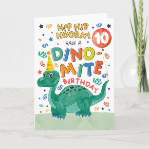 10th Dinosaur Birthday Card Printable Dinosaur