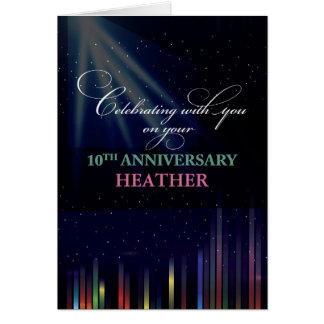10th Employee Anniversary Sky, Customizable Black Card