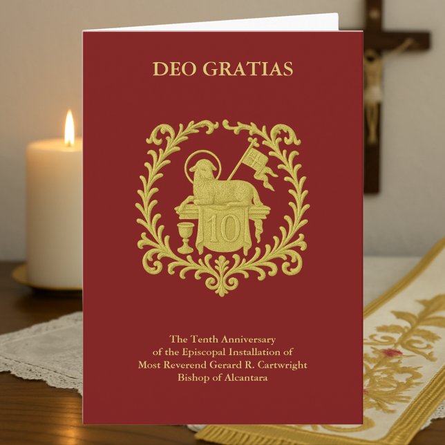 10th Episcopal Anniversary Agnus Dei Gold Bishop Card (Creator Uploaded)