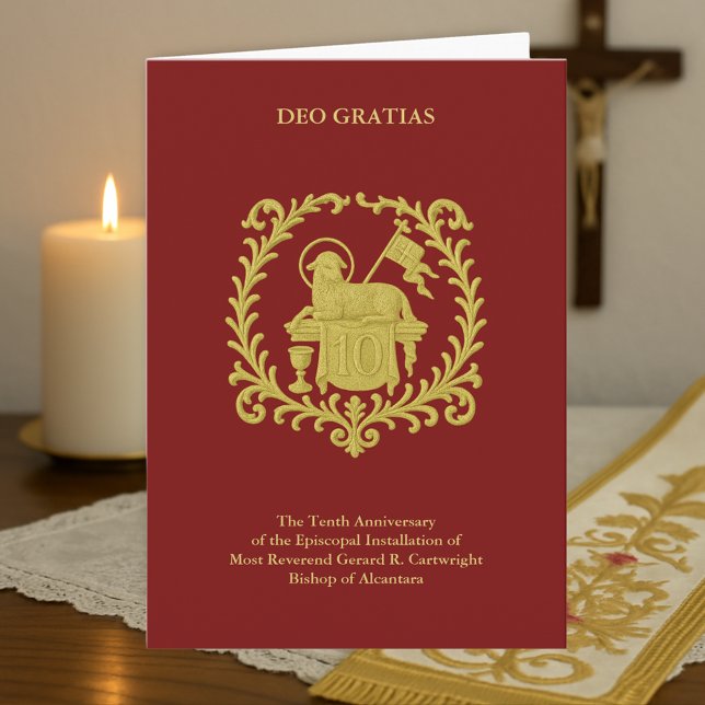 10th Episcopal Anniversary Agnus Dei Gold Bishop Card (Creator Uploaded)