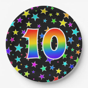 10th Event: Bold, Fun, Colorful Rainbow 10 Paper Plates