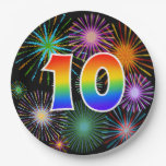[ Thumbnail: 10th Event - Fun, Colorful, Bold, Rainbow 10 Paper Plates ]