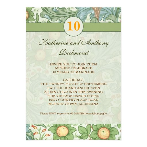 10Th Wedding Anniversary Invitations 10