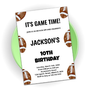 10th Football Birthday Invitations