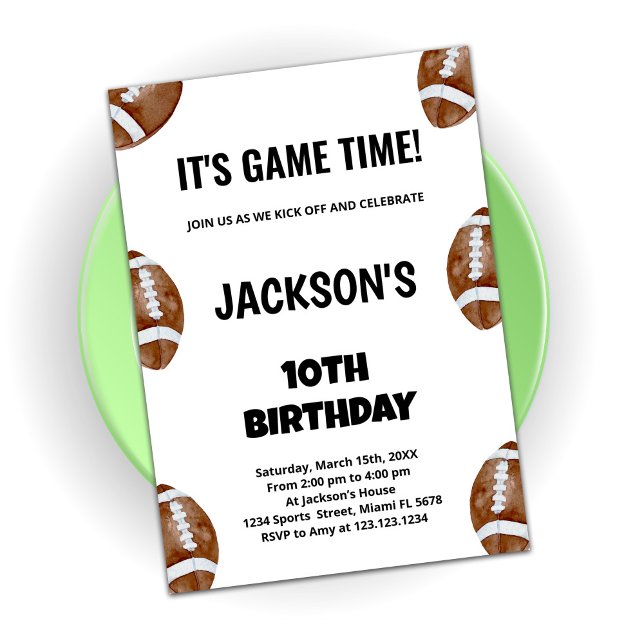 10th Football Birthday Invitations (Creator Uploaded)