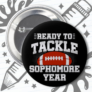 10th Grade Football Ready To Tackle Back to School Button