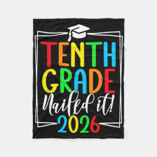 10th Grade Grad 2026 Sophomore Grad Fleece Blanket