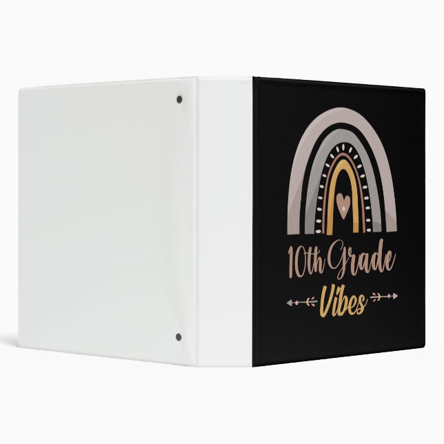 10th Grade Vibes Tenth Grade Back to School 3 Ring Binder (Background)