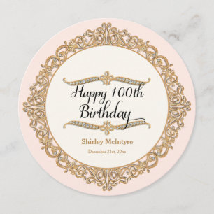 10th Happy Birthday Party Celebration Round Invite