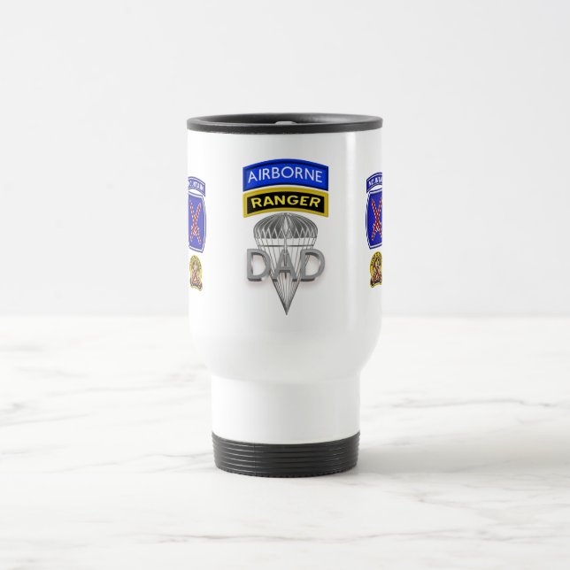 10th Mountain Airborne Ranger Dad Travel Mug (Center)