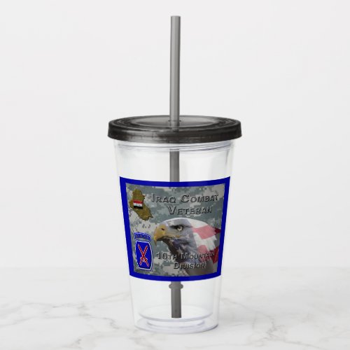 10th Mountain Div Iraq Combat Veteran Acrylic Tumbler