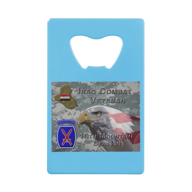 10th Mountain Div Iraq Combat Veteran Credit Card Bottle Opener (Front)