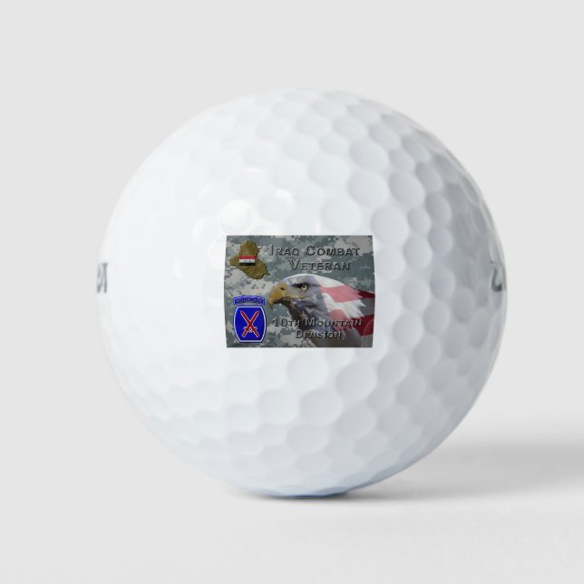 10th Mountain Div Iraq Combat Veteran Golf Balls (Front)