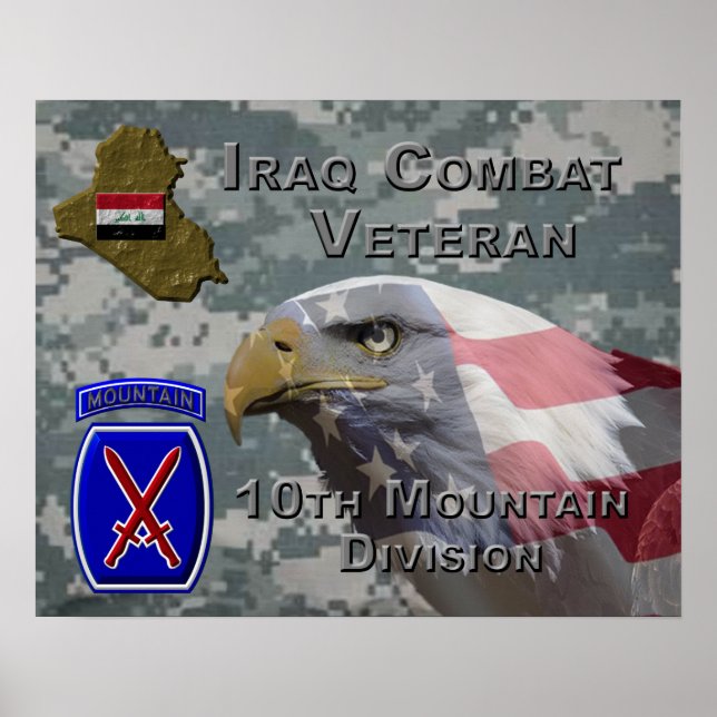 10th Mountain Div Iraq Combat Veteran Poster (Front)