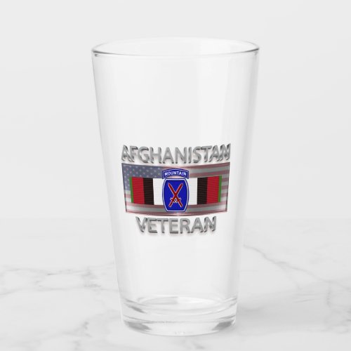 10th Mountain Division Afghanistan Veteran Glass