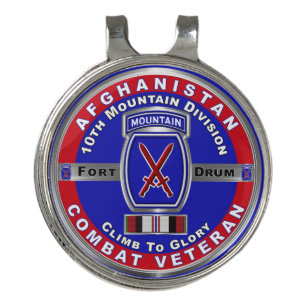 10th Mountain Division Afghanistan Veteran Golf Hat Clip