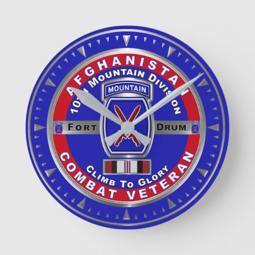 10th Mountain Division Afghanistan Veteran Round Clock