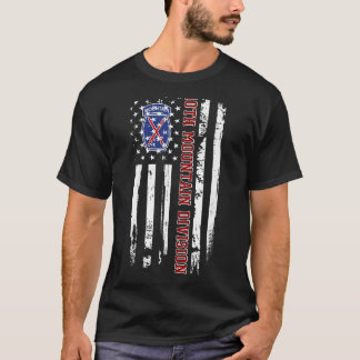 10th Mountain Division American Flag Veteran Day F T-Shirt